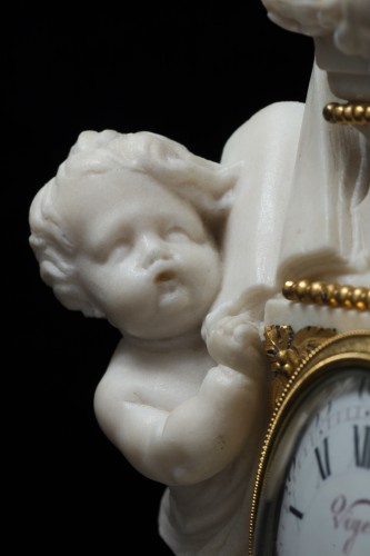 « Équité » Louis XVI marble and gilded bronze clock - Louis XVI