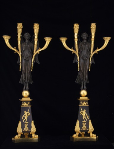 Pair of Large Empire candelabra - Lighting Style Empire