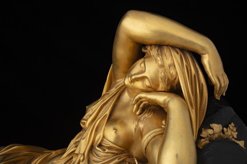 Antiquités - Ariadne, pendule Empire signée RAVRIO-MESNIL