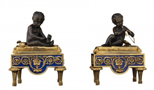 Cupidon et Mercure, Sujets en bronze d'époque Louis XVI