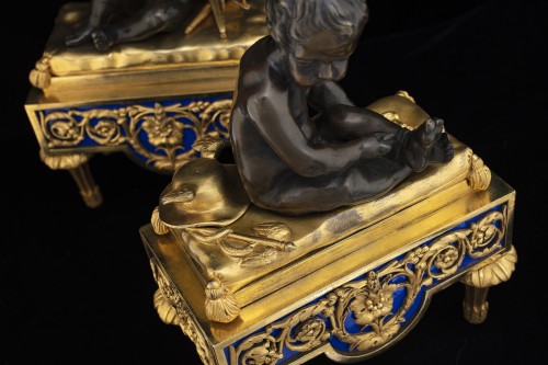 XVIIIe siècle - Cupidon et Mercure, Sujets en bronze d'époque Louis XVI