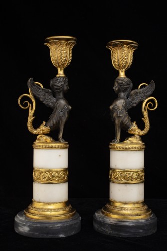 Antiquités - Paire chandelier Russe fin du XVIIIe siècle