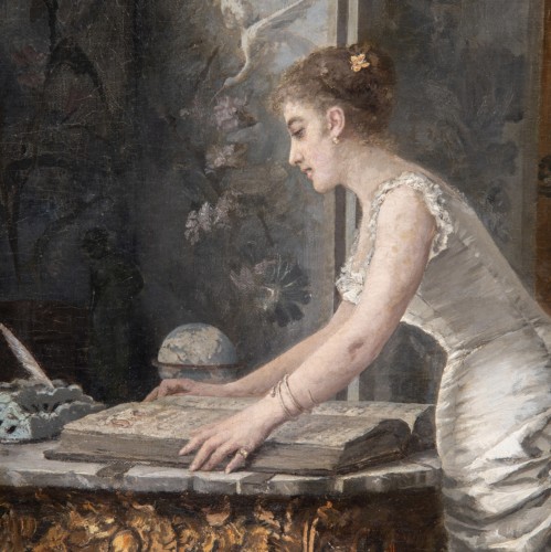 Young Man Reading - Louis Charles Verwee (1832-1882) - Paintings & Drawings Style Napoléon III