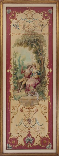 Objet de décoration  - Ensemble de 4 Scénes galantes du XVIIIe siècle