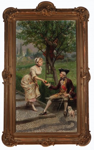 Tableaux et dessins Tableaux XIXe siècle - La Pomme tentatrice, Giacomo Mantegazza (1853-1920)