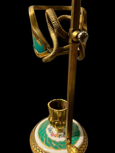 “BOUGEOIR” with a Sévres porcelain lampshade - Lighting Style Empire