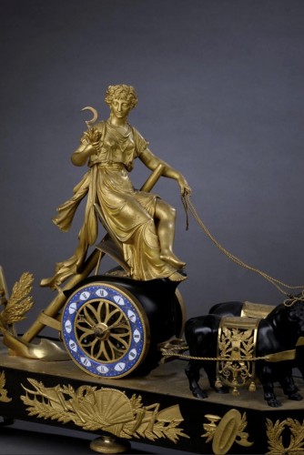 Horlogerie Pendule - Pendule au char de Cérès