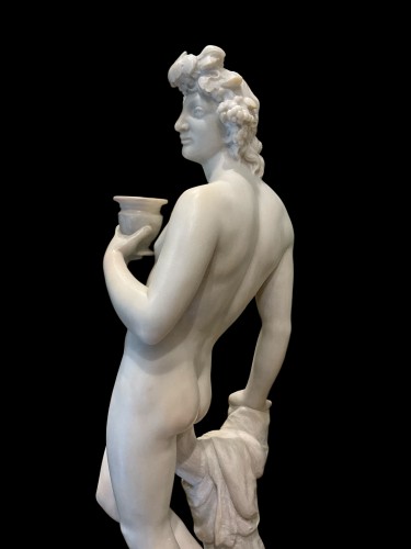 Sculpture Sculpture en Marbre - Jeune Bacchus, marbre blanc début du XIXe siècle