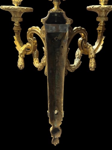 Antiquités - Paire appliques “Au tête de Lion”. Louis XVI