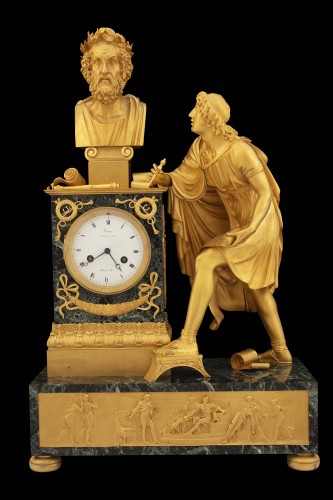 Antiquités - The Aeneid, French Empire Mantel clock