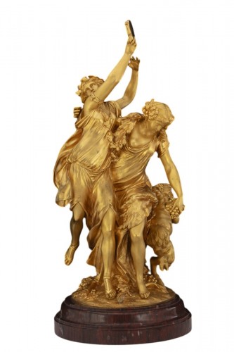 Gilt-bronze group depicting “The Bacchantes after Clodion”,