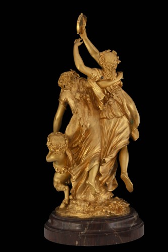 Sculpture  - Gilt-bronze group depicting “The Bacchantes after Clodion”,