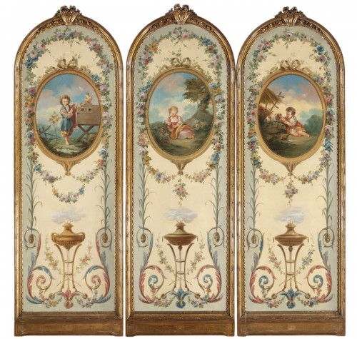 Panneaux huile sur toile fin XVIIIe siècle