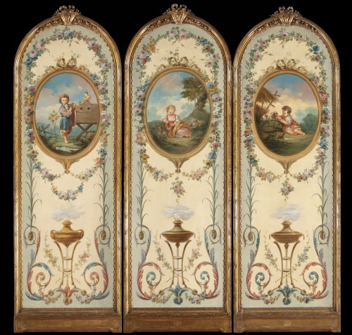 Oil on canvas panels - Decorative Objects Style Louis XVI