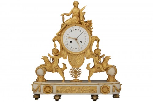 French Louis XVI pendulum clock depicting "Abundance"
