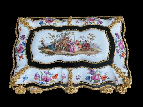 Coffret en bois ébénisé à plaque de porcelaine, A. KOCH 1866 - Galerie Francesco De Rosa
