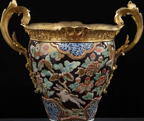 Base en porcelaine et bronze, Fin du XVIIIe siècle - 