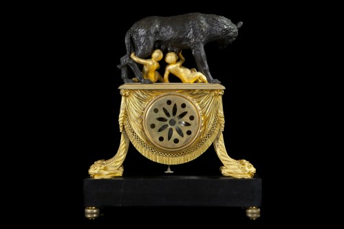 Pendule "Romulus et Remus" - Horlogerie Style Directoire