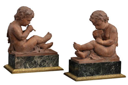 Pair of terracotta putti, France late 18th century