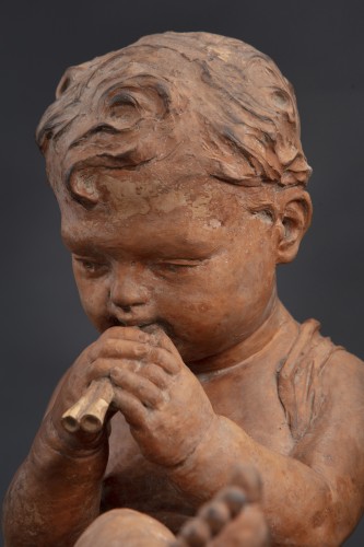 Paire de putti en terre cuite, France fin XVIIIe siècle - Galerie Francesco De Rosa