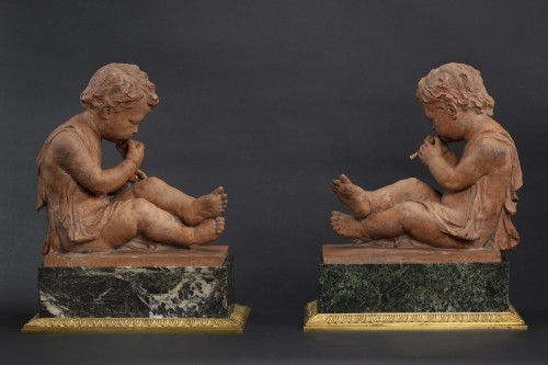  - Pair of terracotta putti, France late 18th century