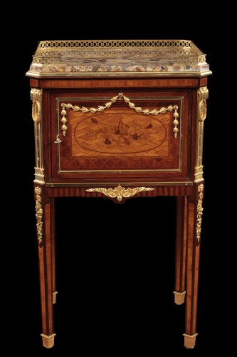 Mobilier Meuble d'appoint - Table en bois te bronze Louis XVI