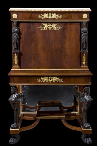 Mahogany Secretaire of Empire period,  attributed to J. Desmalter - Furniture Style Empire