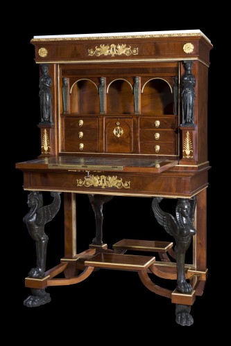 Furniture  - Mahogany Secretaire of Empire period,  attributed to J. Desmalter