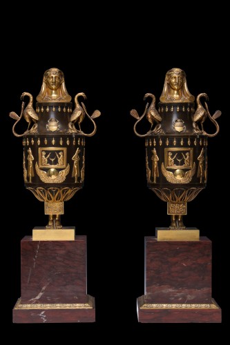 Paire de vases Osiris-Canopus, début XIXe siècle - Objet de décoration Style Directoire