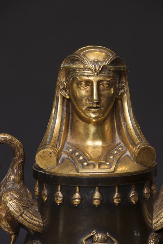 Objet de décoration Cassolettes, coupe et vase - Paire de vases Osiris-Canopus, début XIXe siècle