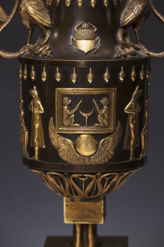 XVIIIe siècle - Paire de vases Osiris-Canopus, début XIXe siècle