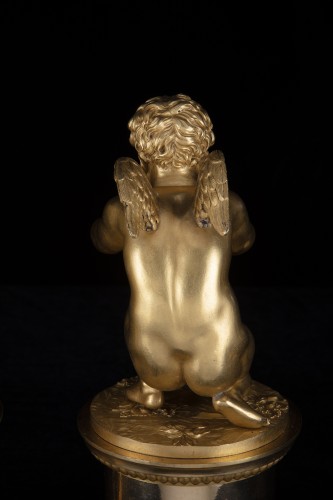 Paire de Putti en bronze doré - Galerie Francesco De Rosa