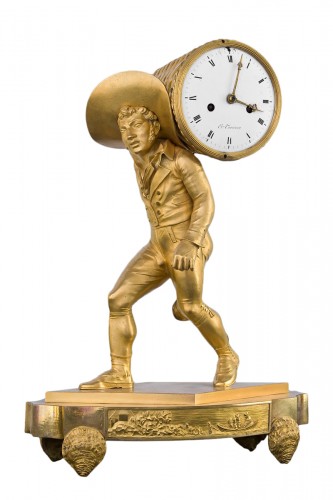 Oyster seller - Empire clock in gilt bronze