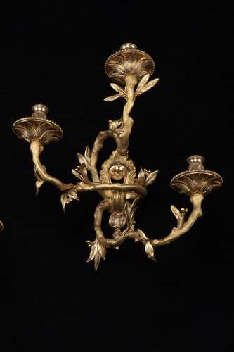 4 appliques in gilded bronze - 