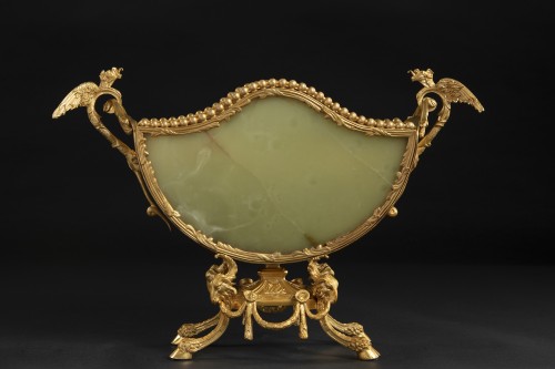 Petit Jardiniéèe en bronze doré et onyx - Objet de décoration Style Napoléon III