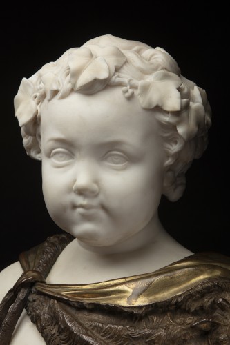 Marble Buste en - Amédée Donatien Doublemard (1826- 1900) - Sculpture Style 