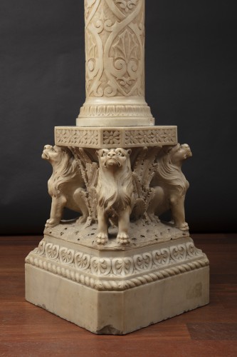 Antiquités - Vase with marble column 