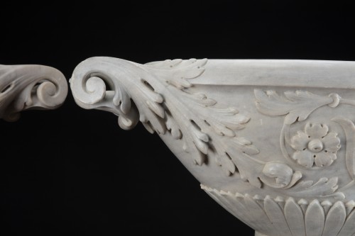 Objet de décoration Cassolettes, coupe et vase - Paire de vases en marme blanc