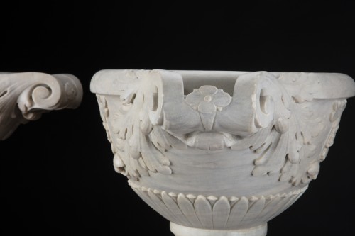 Antiquités - Pair marble vases