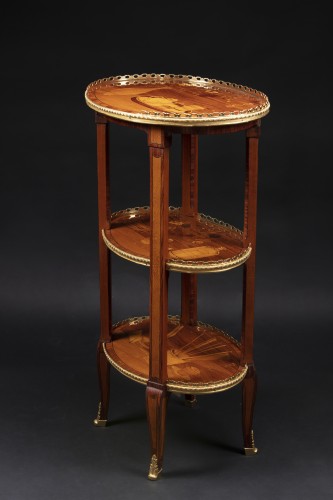XVIIIe siècle - Table de salon marqueté estampillée Louis Moreau