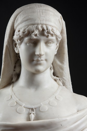 Buste de femme en marbre - C. Lapini Florence 1888 - Galerie Francesco De Rosa
