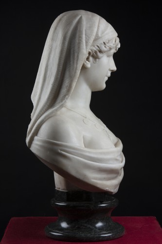  - Buste de femme en marbre - C. Lapini Florence 1888