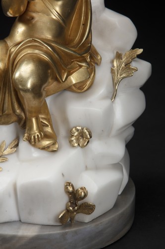 Paire d'angelots en bronze - Sculpture Style Louis XVI