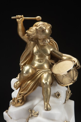 Sculpture  - Pair of bronze cherubs