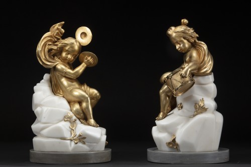 Pair of bronze cherubs - Louis XVI