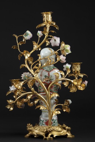 Candélabres porcelaine et bronze doré - Galerie Francesco De Rosa