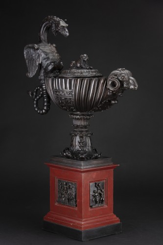 Objet de décoration Cassolettes, coupe et vase - Lampe à huile attribuée à Benedetto Boschetti (Rome 1820-1880 ?)