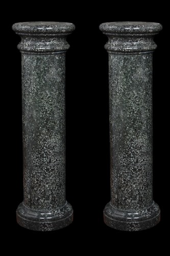 Pair of columns in hard stone  - Decorative Objects Style 