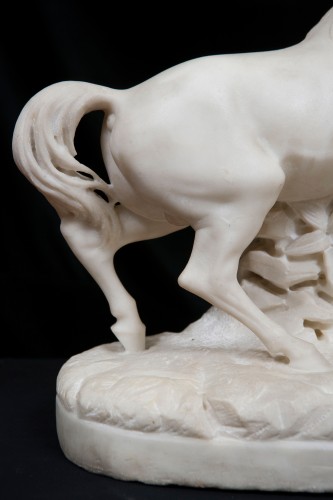 XIXe siècle - Cheval en marbre, Italie 19e siècle
