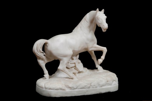 - Cheval en marbre, Italie 19e siècle